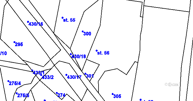 Parcela st. 56 v KÚ Malobratřice, Katastrální mapa