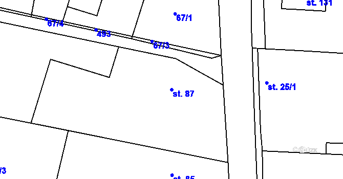 Parcela st. 87 v KÚ Malobratřice, Katastrální mapa