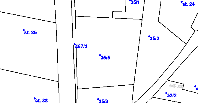 Parcela st. 35/1 v KÚ Malobratřice, Katastrální mapa