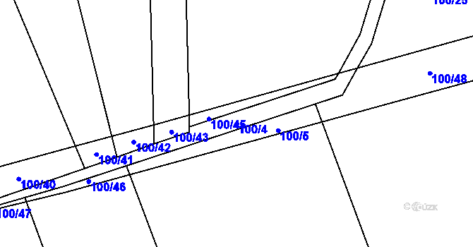 Parcela st. 100/4 v KÚ Malobratřice, Katastrální mapa