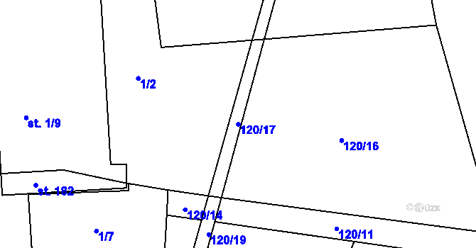 Parcela st. 120/17 v KÚ Malobratřice, Katastrální mapa