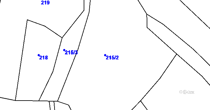 Parcela st. 215/2 v KÚ Malobratřice, Katastrální mapa