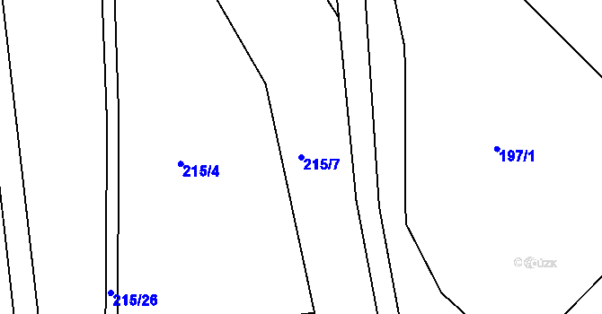 Parcela st. 215/7 v KÚ Malobratřice, Katastrální mapa