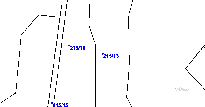 Parcela st. 215/13 v KÚ Malobratřice, Katastrální mapa