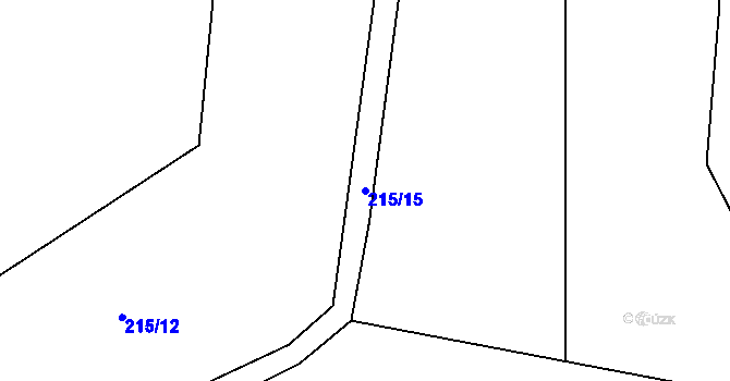 Parcela st. 215/15 v KÚ Malobratřice, Katastrální mapa