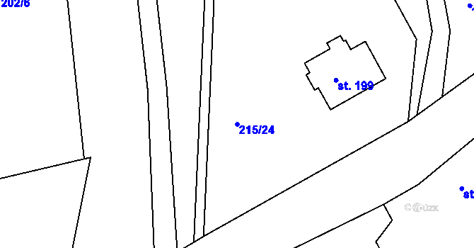 Parcela st. 215/24 v KÚ Malobratřice, Katastrální mapa