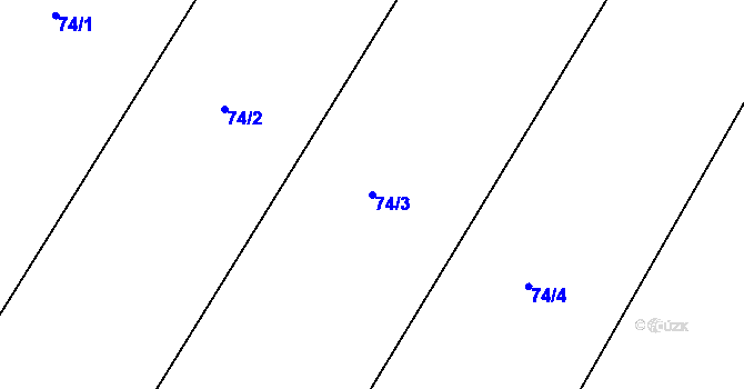 Parcela st. 74/3 v KÚ Malobratřice, Katastrální mapa