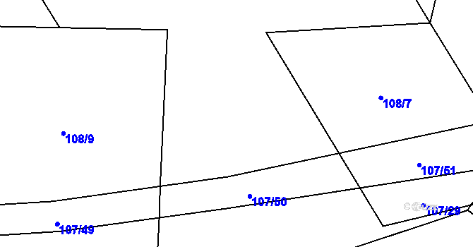 Parcela st. 108/8 v KÚ Malobratřice, Katastrální mapa