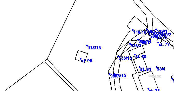Parcela st. 118/15 v KÚ Solec, Katastrální mapa