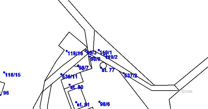 Parcela st. 119/2 v KÚ Solec, Katastrální mapa