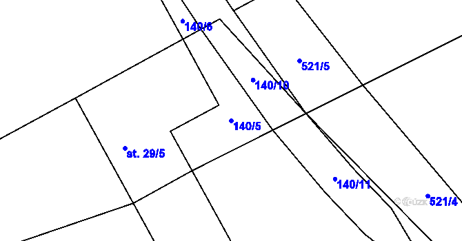 Parcela st. 140/5 v KÚ Solec, Katastrální mapa