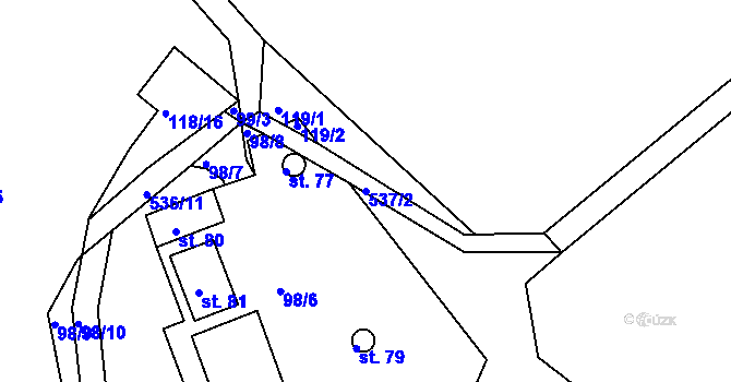 Parcela st. 537/2 v KÚ Solec, Katastrální mapa