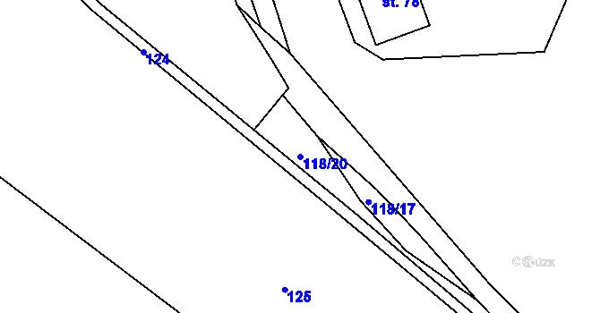 Parcela st. 118/20 v KÚ Solec, Katastrální mapa
