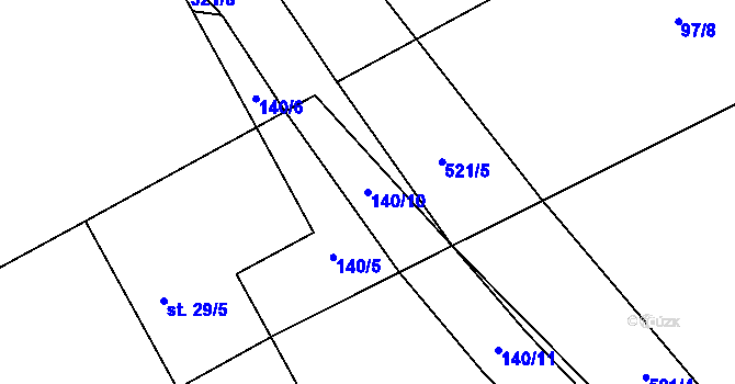 Parcela st. 140/10 v KÚ Solec, Katastrální mapa
