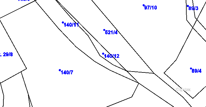 Parcela st. 140/12 v KÚ Solec, Katastrální mapa