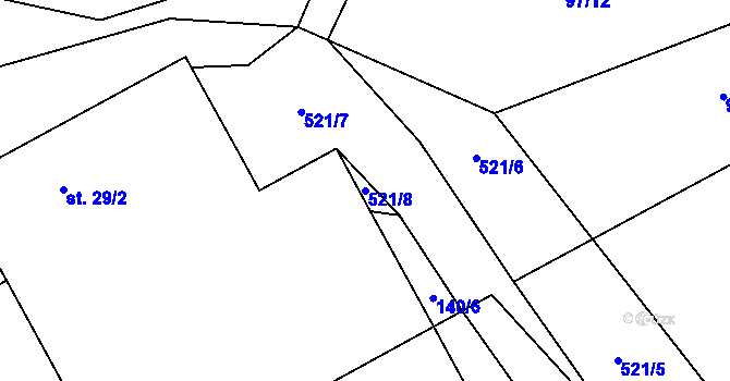 Parcela st. 521/8 v KÚ Solec, Katastrální mapa