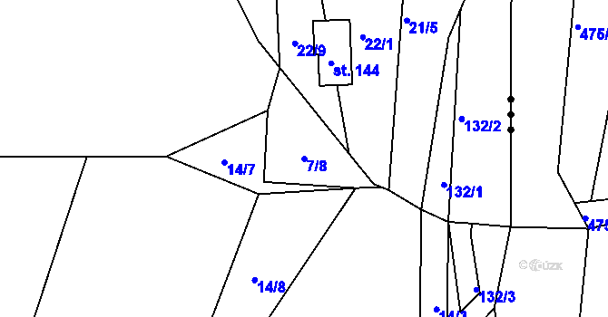 Parcela st. 7/8 v KÚ Dolní Líšnice, Katastrální mapa