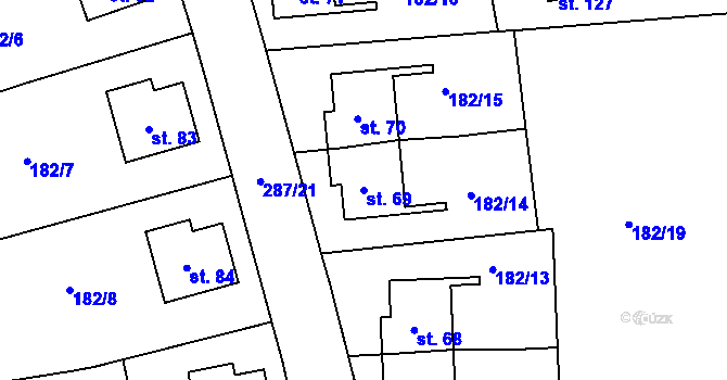 Parcela st. 69 v KÚ Solenice, Katastrální mapa