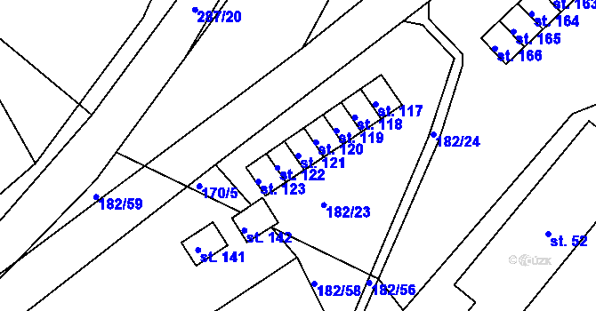 Parcela st. 121 v KÚ Solenice, Katastrální mapa