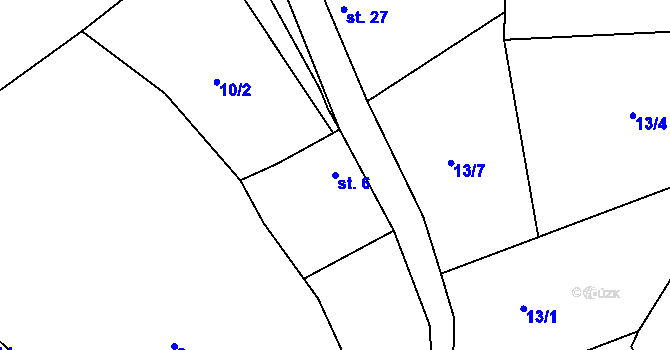 Parcela st. 6 v KÚ Větrov u Solenic, Katastrální mapa