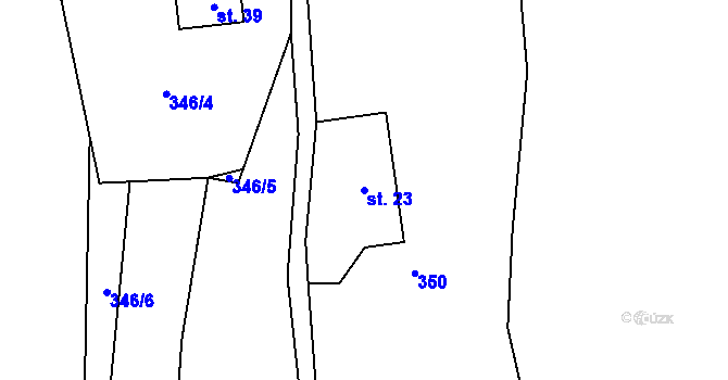 Parcela st. 23 v KÚ Větrov u Solenic, Katastrální mapa