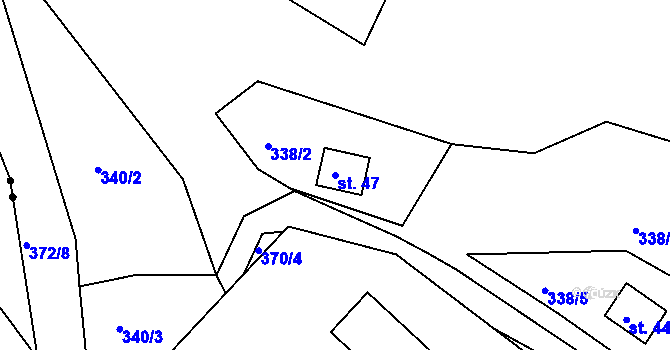 Parcela st. 47 v KÚ Větrov u Solenic, Katastrální mapa