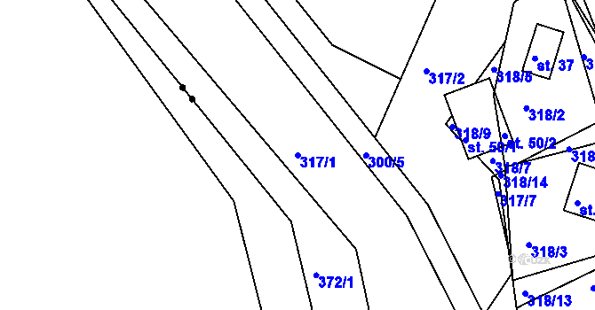 Parcela st. 317/1 v KÚ Větrov u Solenic, Katastrální mapa