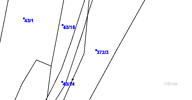 Parcela st. 372/3 v KÚ Větrov u Solenic, Katastrální mapa