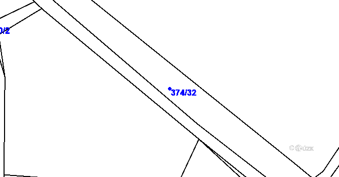 Parcela st. 374/32 v KÚ Větrov u Solenic, Katastrální mapa