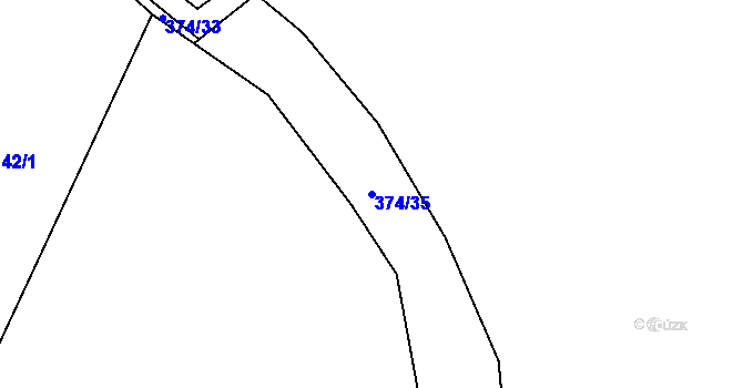 Parcela st. 374/35 v KÚ Větrov u Solenic, Katastrální mapa