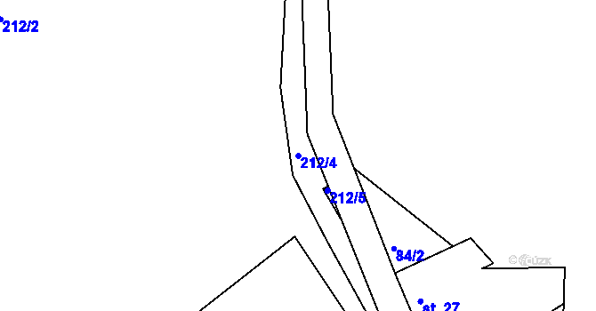 Parcela st. 212/4 v KÚ Větrov u Solenic, Katastrální mapa