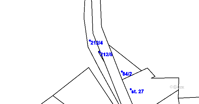 Parcela st. 212/5 v KÚ Větrov u Solenic, Katastrální mapa