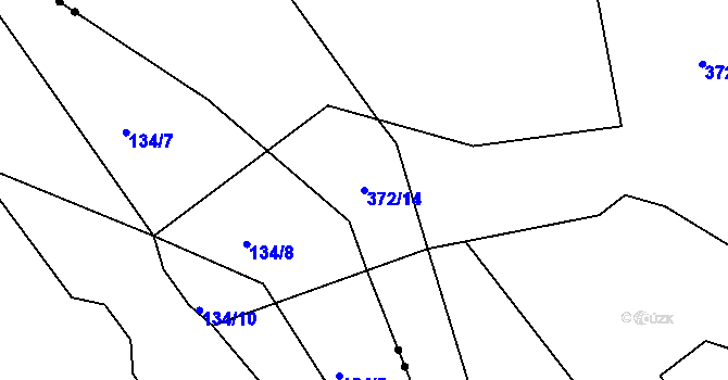Parcela st. 372/14 v KÚ Větrov u Solenic, Katastrální mapa