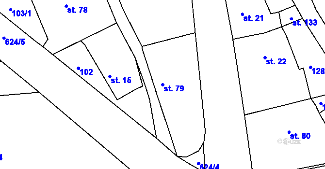 Parcela st. 79 v KÚ Ještětice, Katastrální mapa