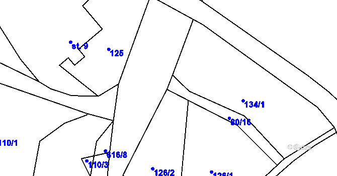 Parcela st. 80/15 v KÚ Ještětice, Katastrální mapa