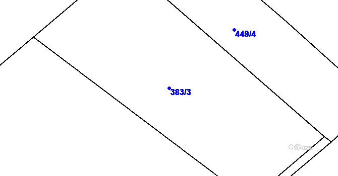 Parcela st. 383/3 v KÚ Ještětice, Katastrální mapa