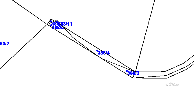 Parcela st. 388/4 v KÚ Ještětice, Katastrální mapa