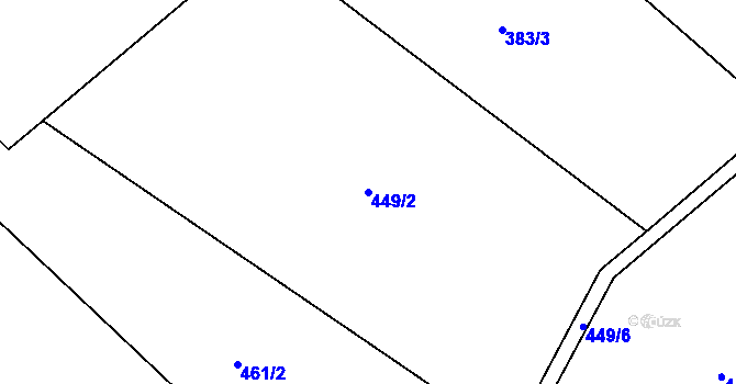 Parcela st. 449/2 v KÚ Ještětice, Katastrální mapa