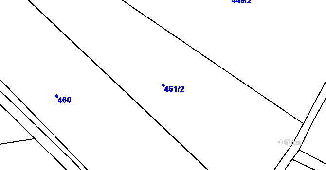 Parcela st. 461/2 v KÚ Ještětice, Katastrální mapa