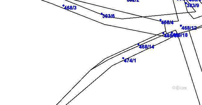 Parcela st. 468/7 v KÚ Ještětice, Katastrální mapa