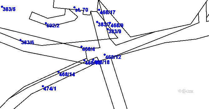 Parcela st. 468/12 v KÚ Ještětice, Katastrální mapa