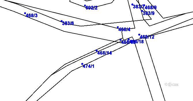 Parcela st. 468/14 v KÚ Ještětice, Katastrální mapa