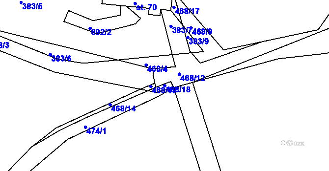 Parcela st. 468/18 v KÚ Ještětice, Katastrální mapa