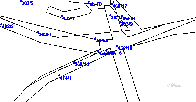 Parcela st. 468/19 v KÚ Ještětice, Katastrální mapa