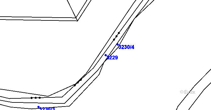 Parcela st. 3229 v KÚ Ještětice, Katastrální mapa