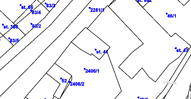 Parcela st. 47 v KÚ Solnice, Katastrální mapa