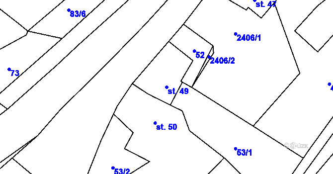 Parcela st. 49 v KÚ Solnice, Katastrální mapa