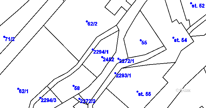 Parcela st. 56 v KÚ Solnice, Katastrální mapa