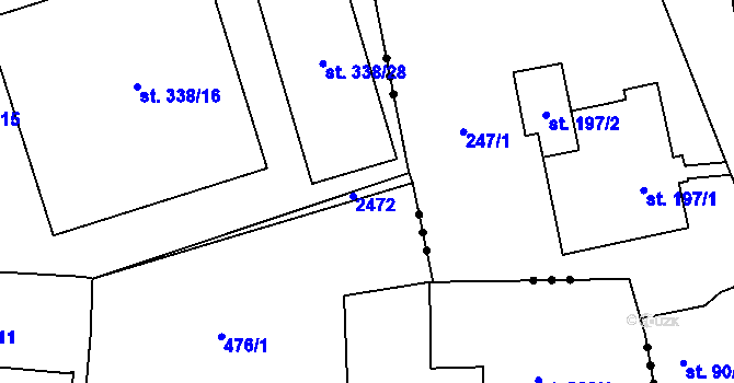 Parcela st. 338/24 v KÚ Solnice, Katastrální mapa