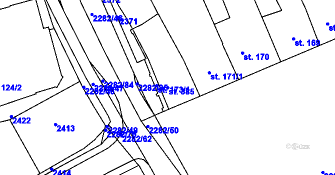 Parcela st. 385 v KÚ Solnice, Katastrální mapa